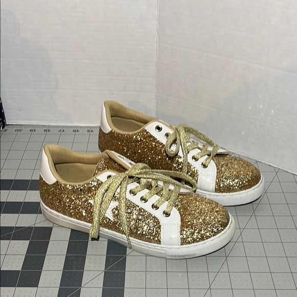 Gold Glitter Women's Sneakers - Picture 4 of 9